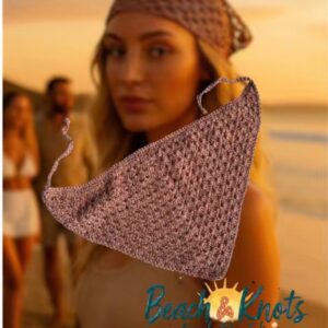 Handmade Crochet Short Bandana – Soft, Stylish & Customisable | Perfect for Beachwear, Hair Styling & Everyday Outfits